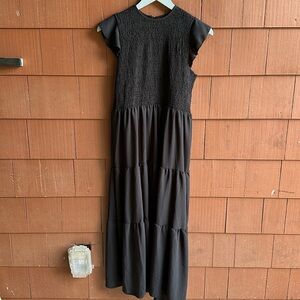 Black Boho Maxi Dress- Size L (Brand Unknown)